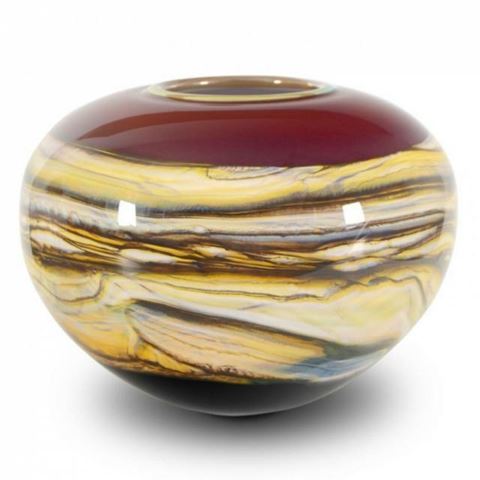 Blown Glass Vase | Ruby Round Strata