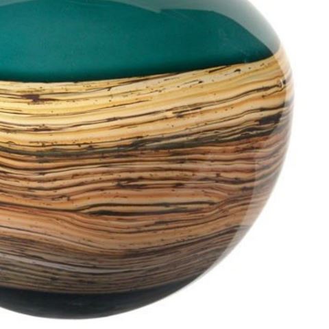 Blown Glass Vase | Sage Round Strata