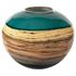 Picture of Blown Glass Vase | Sage Round Strata
