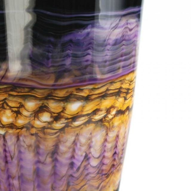 Picture of Blown Glass Flatten Vase | Amethyst Opal