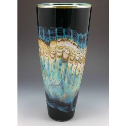 Blown Glass Cone Vase | Black Opal