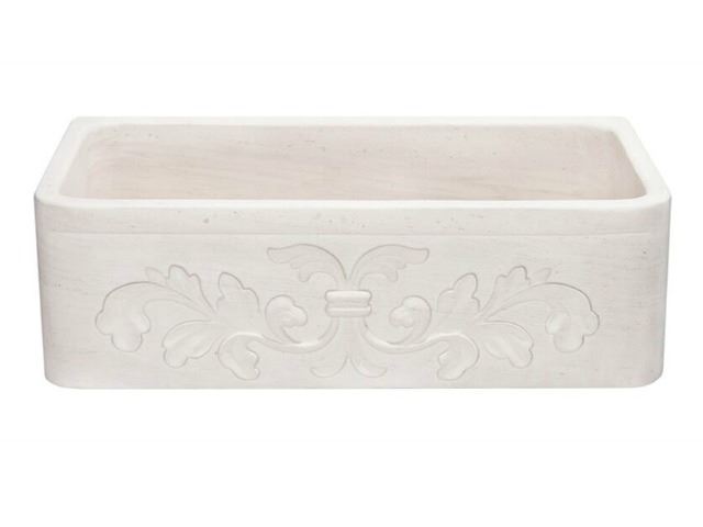 Picture of 33" Limestone Single Well Carved Farmhouse Sink