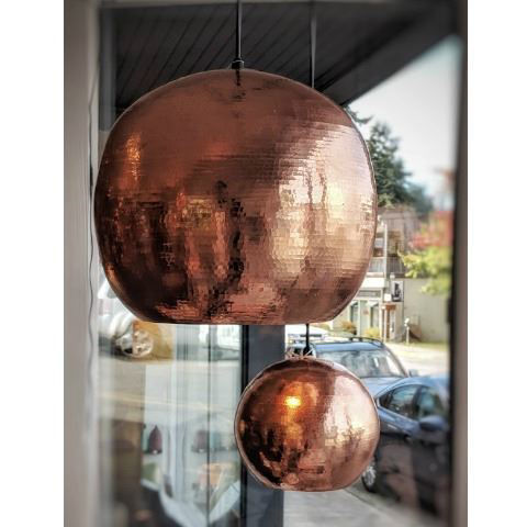 SoLuna Copper Pendant Light | Globe | Polished Copper