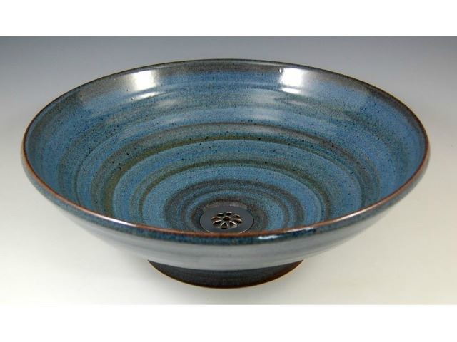 Picture of Delta Ceramic Vessel Sink in Vibrant Broken Blue