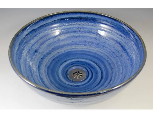 Picture of Delta Ceramic Vessel Sink in Sky Blue