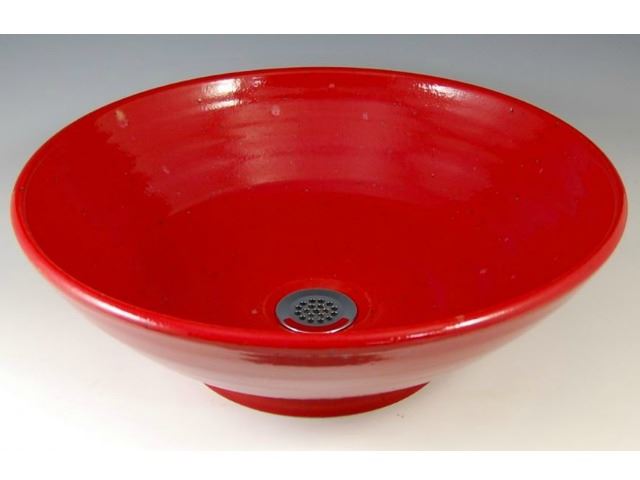 Picture of Delta Ceramic Vessel Sink in Torch Red