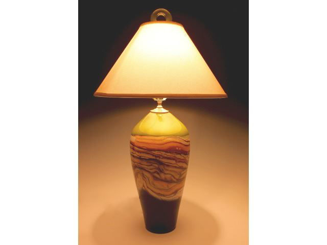 Hand Blown Glass Table Lamp - Lime Starta