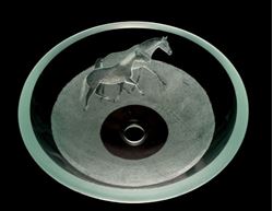 Etched Glass Vessel Sink - Horses
