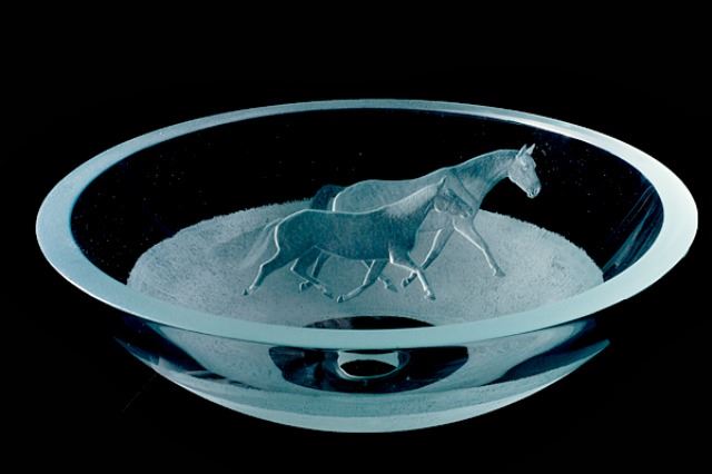 Picture of Etched Glass Vessel Sink - Horses