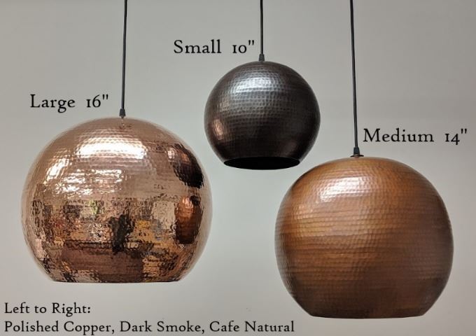 Picture of SoLuna Copper Pendant Chandelier | 5 Globe | 10" Polished Copper