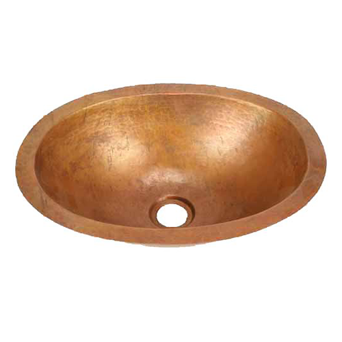 15" Oval Copper Bathroom Sink by SoLuna