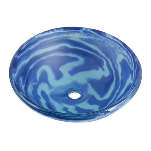 Blue Spiral Glass Sink