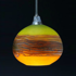 Picture of Blown Glass Pendant Light | Translucent Strata |  Lime & Tangerine