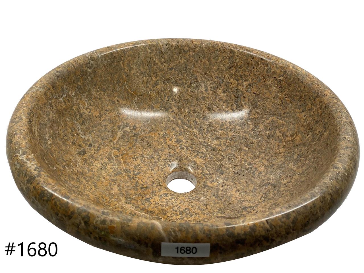 Picture of SoLuna Oceanic Fossil Stone Sink with Rounded Rim