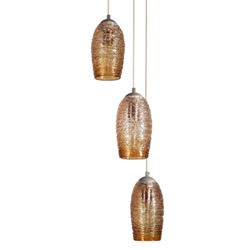 Picture of Spun Glass Cocoon Cluster Pendant Chandelier 3 Pc
