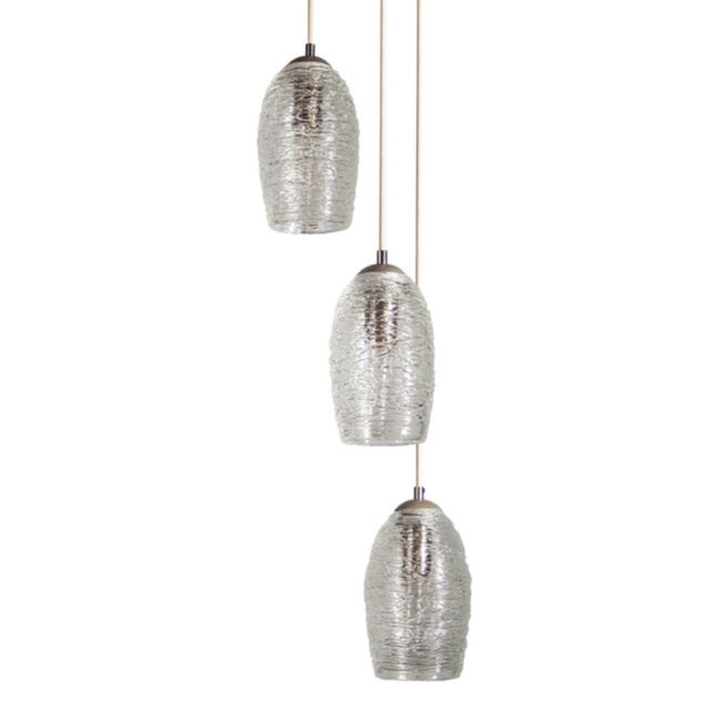 Picture of Spun Glass Cocoon Cluster Pendant Chandelier 3 Pc