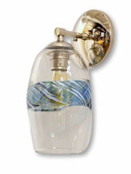 Picture of Wall Sconce | Banded Glass | Ocean Blues