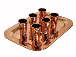 Polished Copper Shot Glasses  and Copper Serving Tray By SoLuna - Set of 6