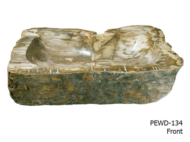 Picture of Medium Brown and Beige Petrified Wood Sink 22"-25"
