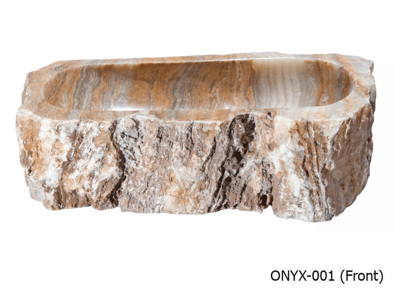 Picture of Small Beige and Taupe Freeform Onyx Stone Sink 18"-21"