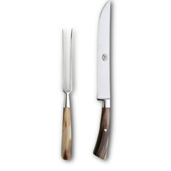 Coltellerie Berti Hand Forged Carving Knives Set of 2  - Ox Horn