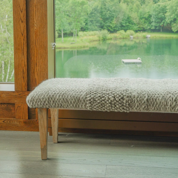 Picture of Handwoven Textured Taupe Bench