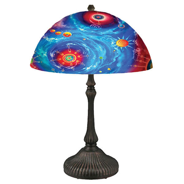 Reverse Hand Painted Lamp | Galaxy