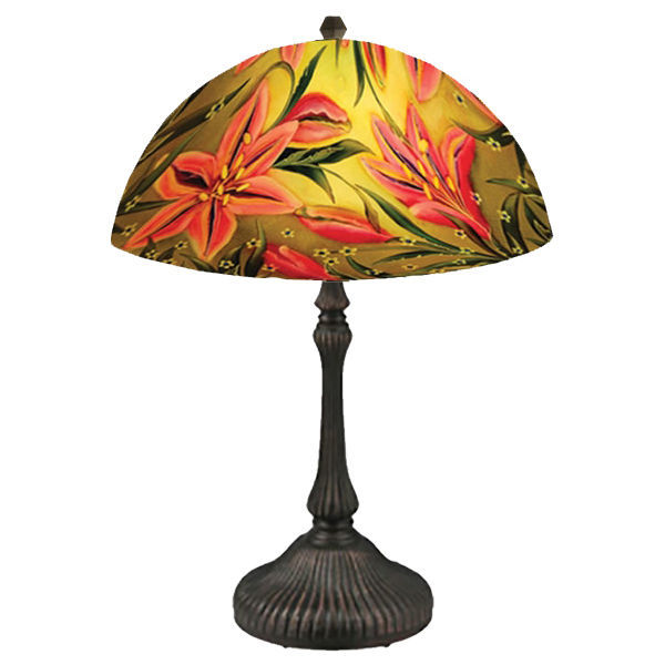 Reverse Hand Painted Lamp | Lovely Lily