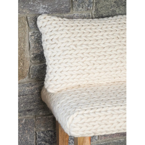 Picture of Handwoven Braided White Bench 47"