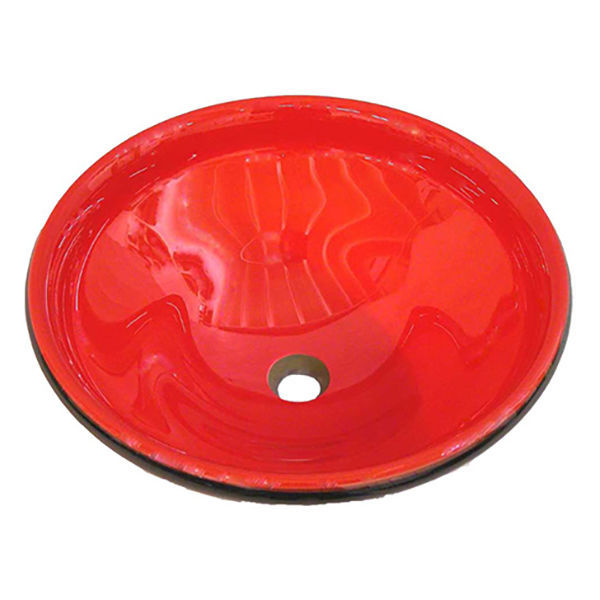 Blown Glass Sink | Opal Red Lacquer Classic
