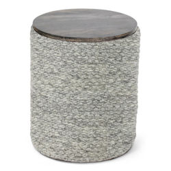 Handwoven Storage Side Table - Clean Grey