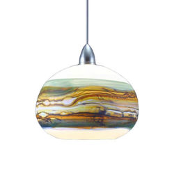 Blown Glass Pendant Light - Opal & Sage by Gartner Blade Art Glass