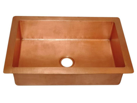 33" Single Well Copper Kitchen Sink by SoLuna - SALE - Matte Copper