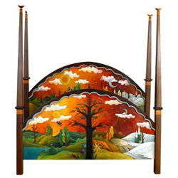 Sticks Hand Painted Furniture | Queen Bed | Tree of Life