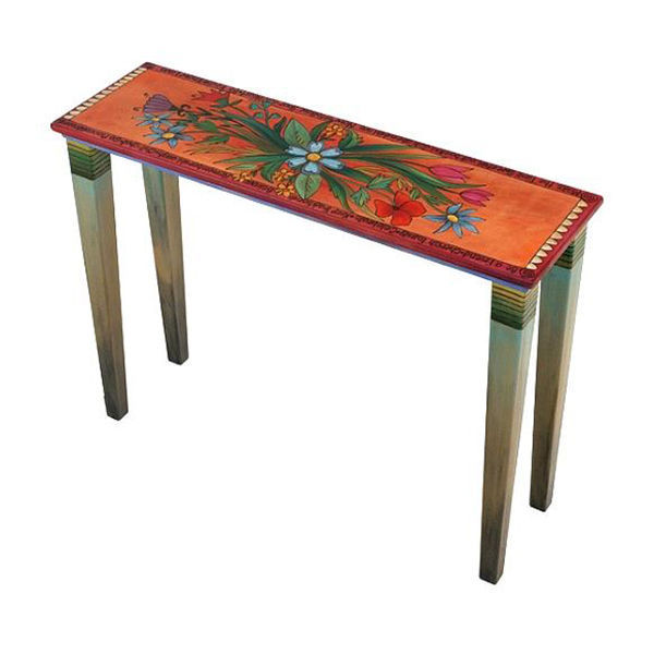 Sticks Hand Painted Furniture | Sofa Table | Flowers of the Field