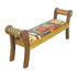 Sticks Hand Painted Furniture | Rolled Arm Bench with Leather Seat