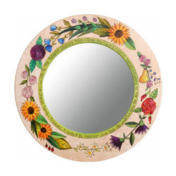 Sticks Hand Made Furniture | Large Circle Mirror | Smell the Flowers