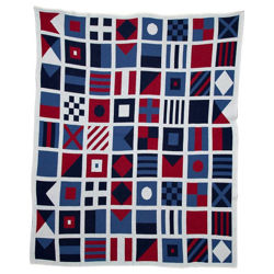 Eco Nautical Signal Flags Throw by In2Green - Slate/Marine/Pomegranate