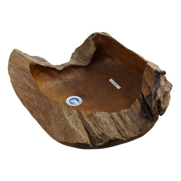 Teak Wood Vessel Sink  |  Free-form  | B108