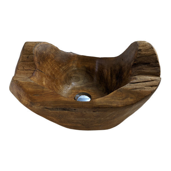 Teak Wood Vessel Sink  |  Free-form  | B238