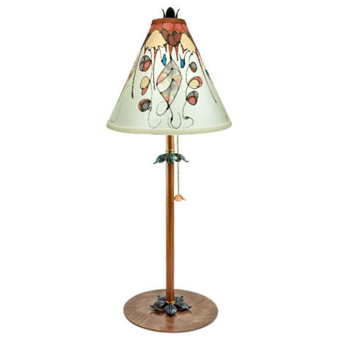 Table Lamp | Botanical  | Cream and Burgundy