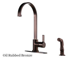 Kingston Brass Continental Single Handle Kitchen Faucet with Side Spray
