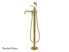 Picture of Kingston Brass English Country Freestanding Roman Tub Filler Faucet with Hand Shower - Metal Lever Handle