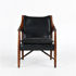 Black Frank Club Chair Leather and Hardwood Lounge Chair