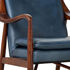 Blue Nancy Club Chair Leather and Hardwood Lounge Chair