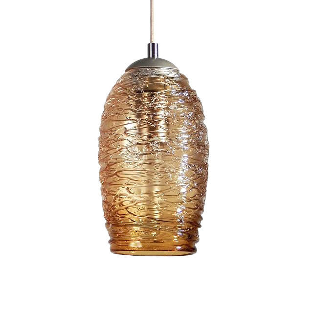 Blown Glass Pendant Light | Dome Stella | Walnut