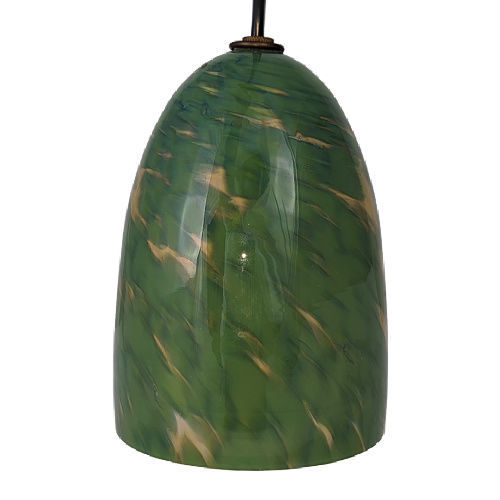 Green Speckle Handcrafted Blown Glass Pendant Light by Suzanne Guttman