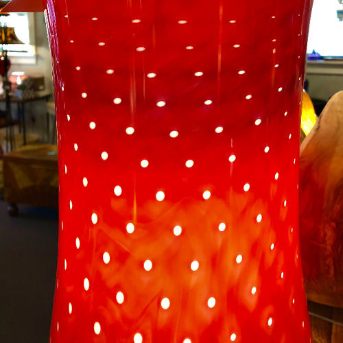 Blown Glass Pendant Light | Red Hourglass Aptos