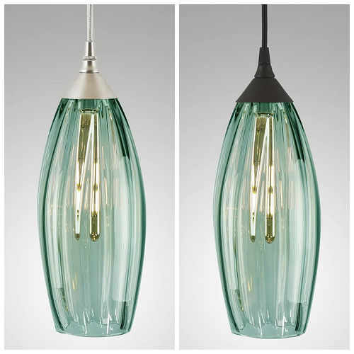 Column Glass Pendant Light in Jade by Metro Lighting