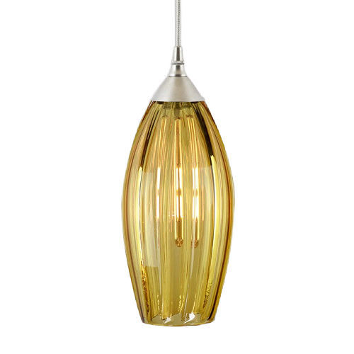Column Glass Pendant Light in Amber by Metro Lighting